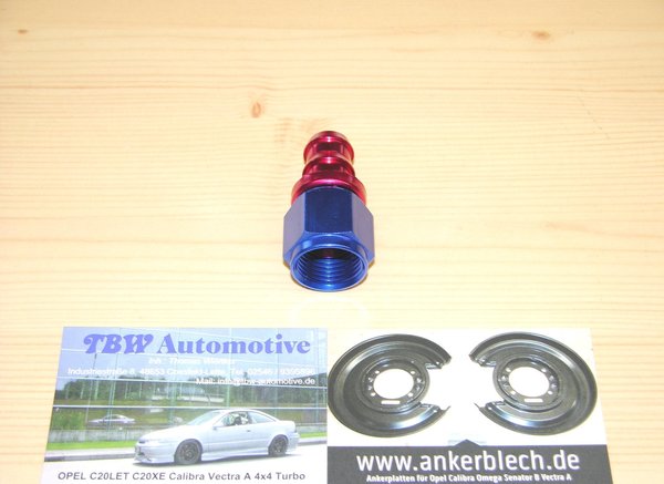 AN8 Push on Fitting gerade Dash8 Blau Rot Schlauchanschluss Schraubverbinder